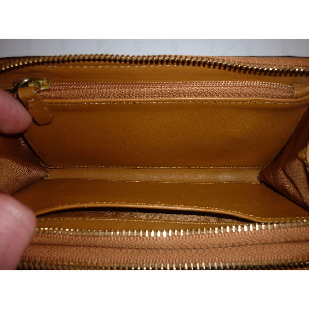 Vintage Coach Brown Pebbled Leather Phone Zip Around Wallet - Picture 6 of 10